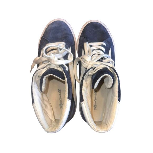 MADEWELL Sidewalk High-Top Sneakers in Suede Navy Womens 8.5 men’s 7 - Picture 4 of 6